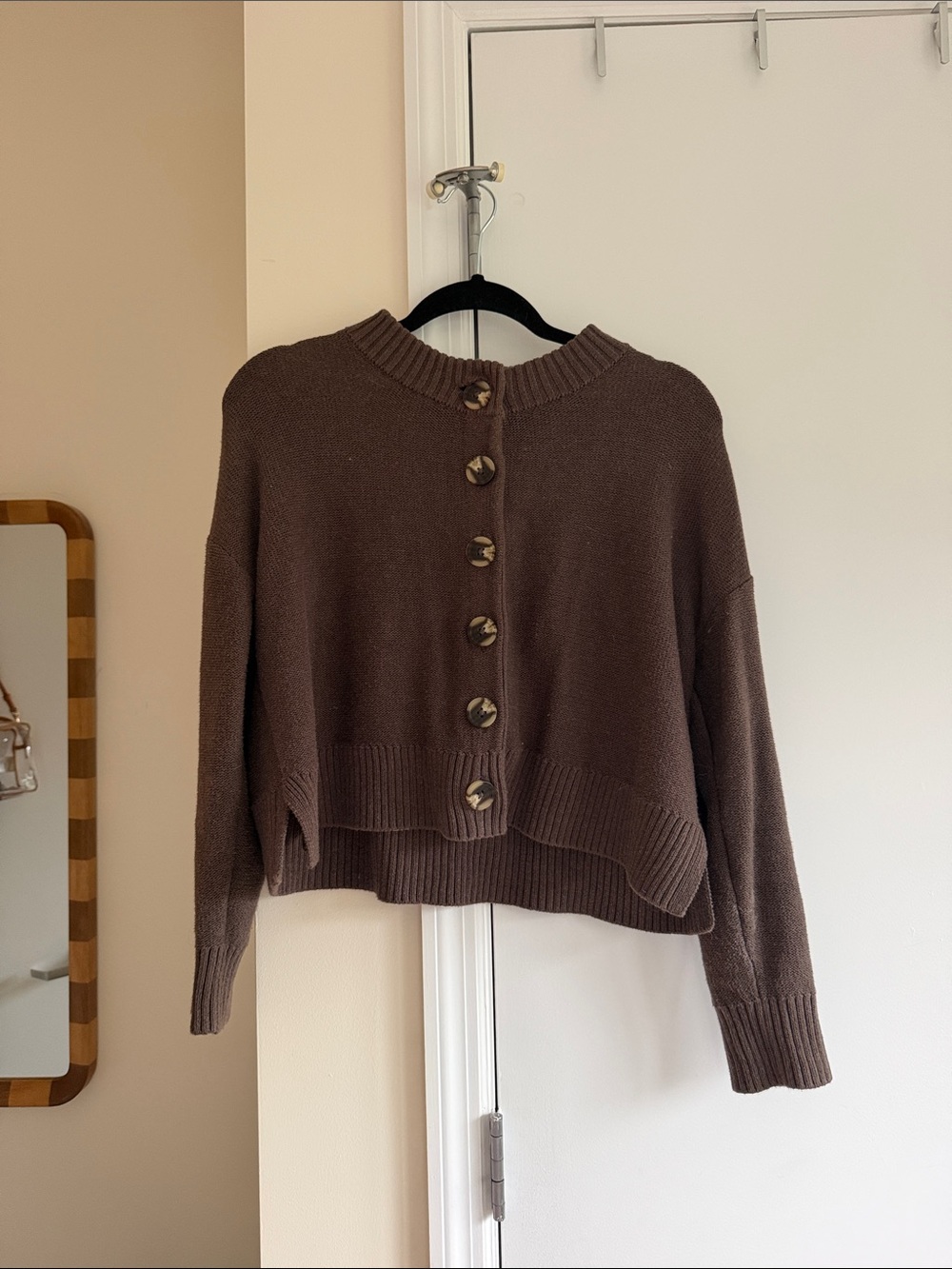 Quince Brown Cropped Cardigan